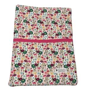Handmade Quilted iPad Large Book Sleeve Front Pocket NEW 12" x 9" Pink Floral